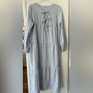 Blue Striped Maxi Dress